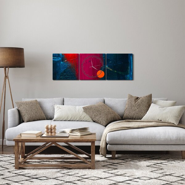 Obraz barvy (s hodinami) (90x30 cm)