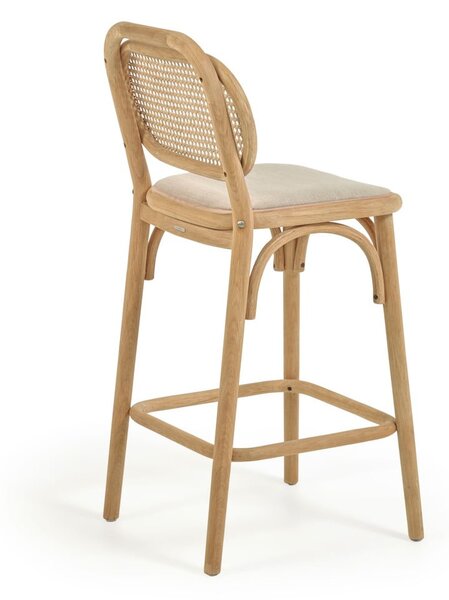 Barová židle z dubového dřeva v přírodní barvě (výška sedáku 65 cm) Doriane – Kave Home