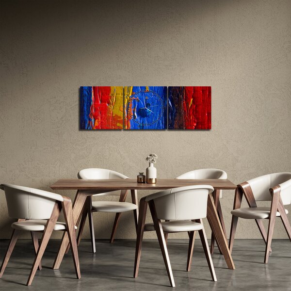 Obraz malířských barev (s hodinami) (90x30 cm)