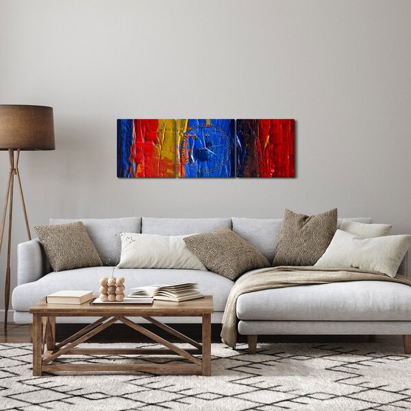 Obraz malířských barev (s hodinami) (90x30 cm)