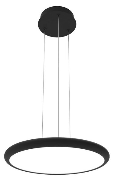 Viokef Závěsné světlo Benett, černé, Ø 50 cm, kov/akryl, stmívatelný, Černá, Obývací pokoj / jídelna, Hliník, Moderní