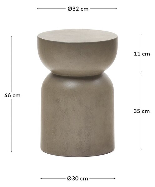 Betonový kulatý zahradní stolek ø 32 cm Garbet – Kave Home