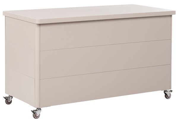 Úložný box KYMI 136 cm 55 cm Kov s koly Béžová