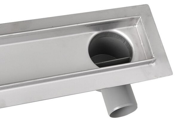 Aqualine Aqualine, PAVINO podlahový žlab z nerezové oceli s roštem na dlaždice, L-760, DN50, 2710-80