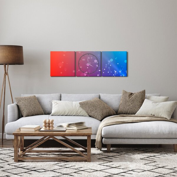 Moderní abstraktní obraz (s hodinami) (90x30 cm)