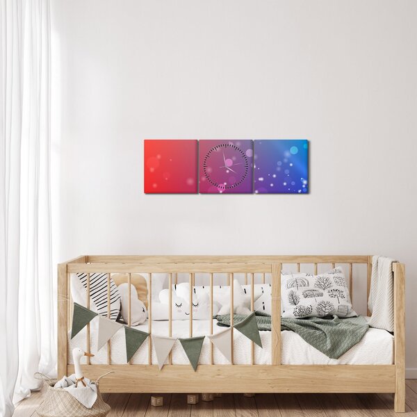 Moderní abstraktní obraz (s hodinami) (90x30 cm)