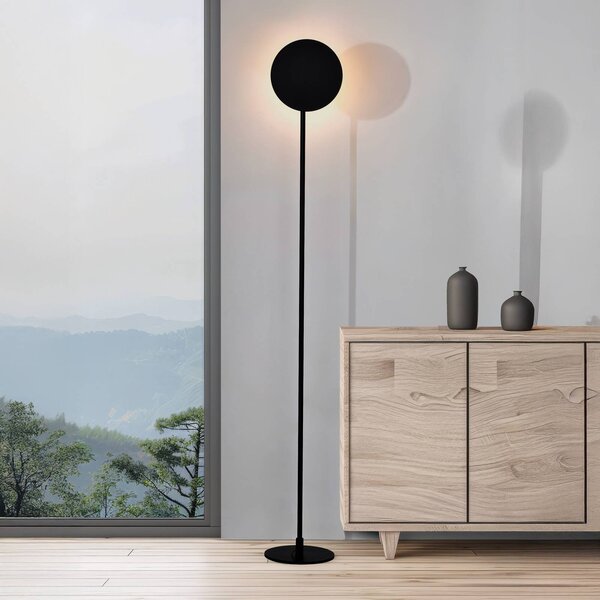Viokef LED stojací lampa Isabel, černá, výška 168 cm, kov, Černá, Obývací pokoj / jídelna, Hliník, Moderní