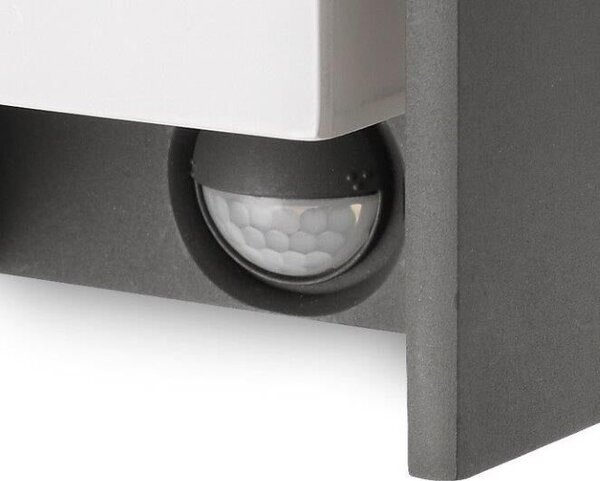 Philips 16352/93/PN Bridge venkovní nástěnné svítidlo E27 1x42W IP44 antracitové s pohybovým čidlem
