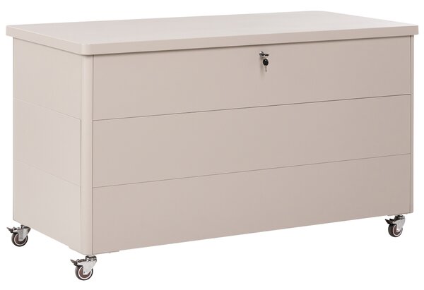 Úložný box KYMI 136 cm 55 cm Kov s koly Béžová