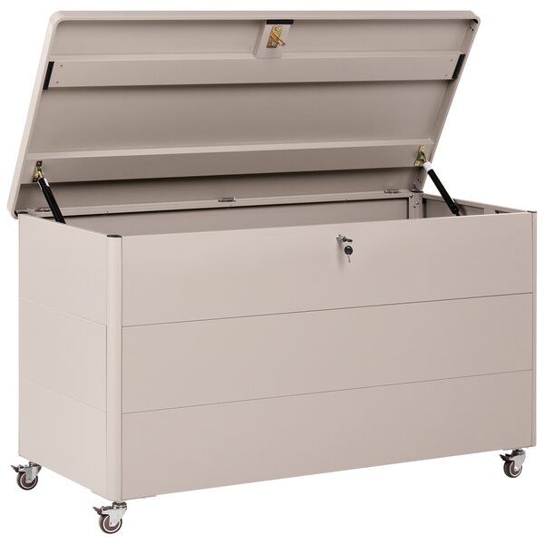 Úložný box KYMI 136 cm 55 cm Kov s koly Béžová