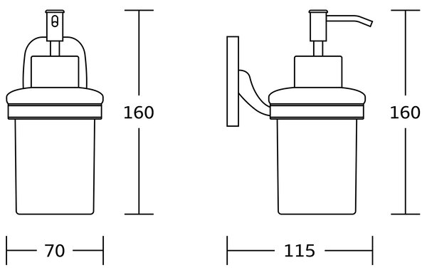 Aqualine Aqualine, RUMBA dávkovač mýdla, mléčné sklo, RB119