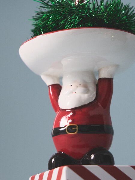 Sinsay - Keramický dekorativní tác ve tvaru Santa Clause - vícebarevná