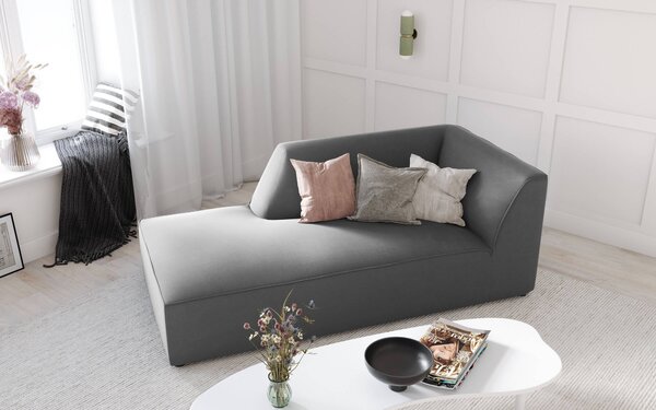 Lenoška buro levá 181 cm samet šedá