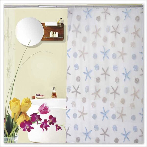 Aqualine Aqualine, Sprchový závěs 180x200cm, vinyl, hvězdice, ZV016