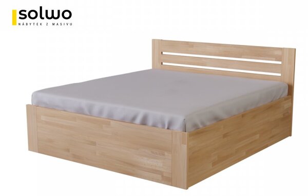 Masivní postel AMANDA - Solwo Design Materiál: Buk cink, Barevne provedení: Olejování přírodní 101/201, Specifikace: 160x200