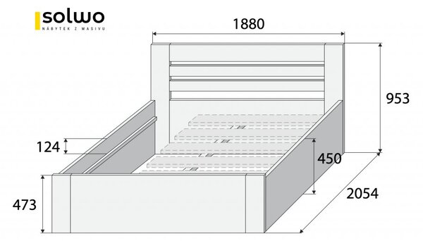 Masivní postel AMANDA - Solwo Design Materiál: Buk cink, Barevne provedení: Olejování přírodní 101/201, Specifikace: 160x200
