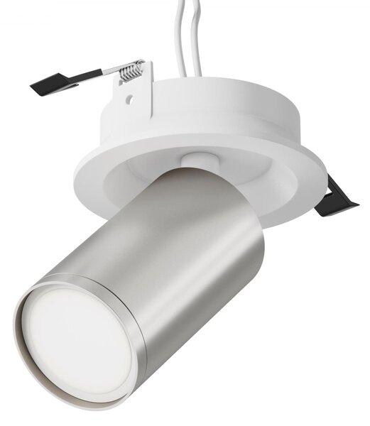 Maytoni Moderní zápustné stropní svítidlo FOCUS S, v. 12,3 cm, 1xGU10 Barva: Bílá/Stříbrná
