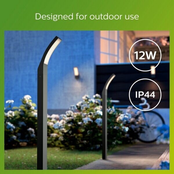 Philips 8719514417793 Splay venkovní svítidlo sloupek LED 12W/1100lm 2700K IP44 antracit