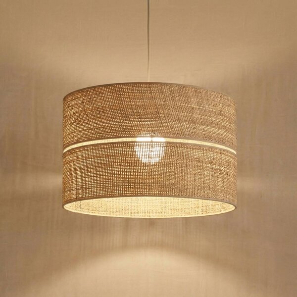 TK Lighting Závěsné světlo Calma, 1 žárovka, béžové, rafin, Ø 50 cm, E27, stmívatelný, Krémová / jantar, Obývací pokoj / jídelna