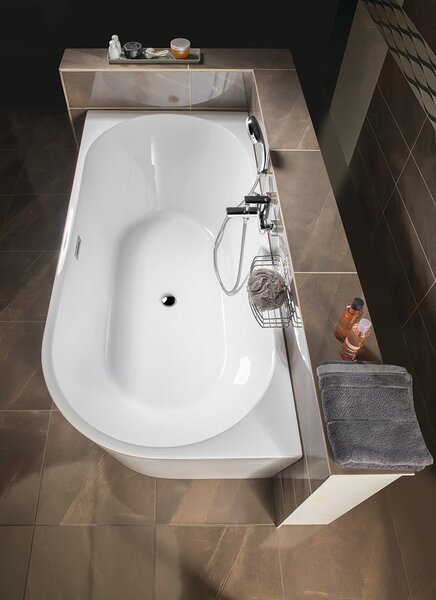 Aqualine Aqualine, TIBERA L rohová stojící vana 170x80cm, bílá, E1026