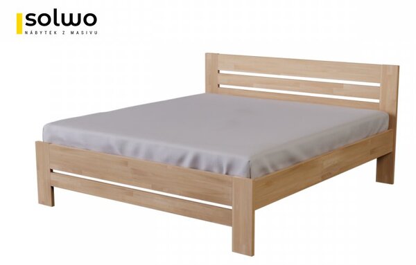 Masivní postel DARA - Solwo Design Materiál: Buk cink, Barevne provedení: Olejování přírodní 101/201, Specifikace: 140x200
