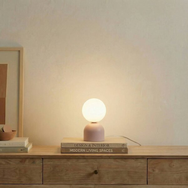 TK Lighting Stolní lampa Miki, růžová, sklo, výška 21 cm, G9, Fialová / růžová / barva růže, Dětský pokoj, Sklo, Young lifestyle