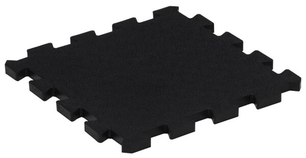 Gumové podlahové dlaždice 9 ks černé 16 mm 30 x 30 cm 155670