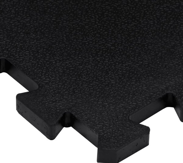 Gumové podlahové dlaždice 9 ks černé 16 mm 30 x 30 cm 155670
