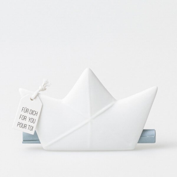 Porcelánová dekorace na vzkazy Boat