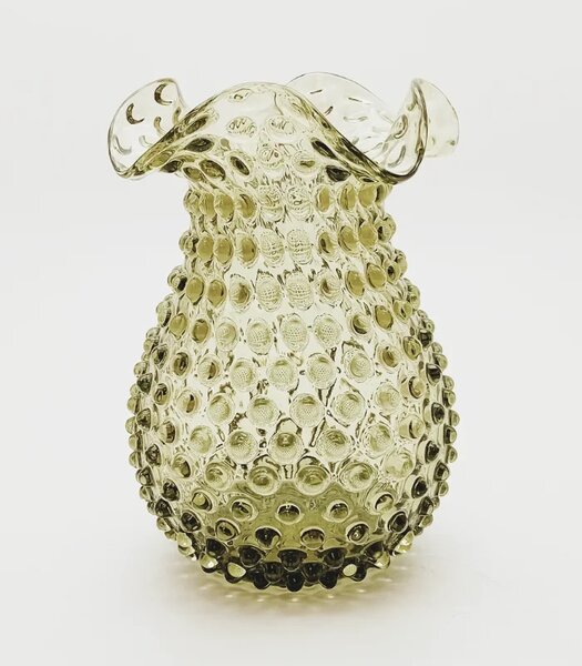 Sklárna Častolovice - Váza 21cm - Hobnail - Ananas - lesní zelená