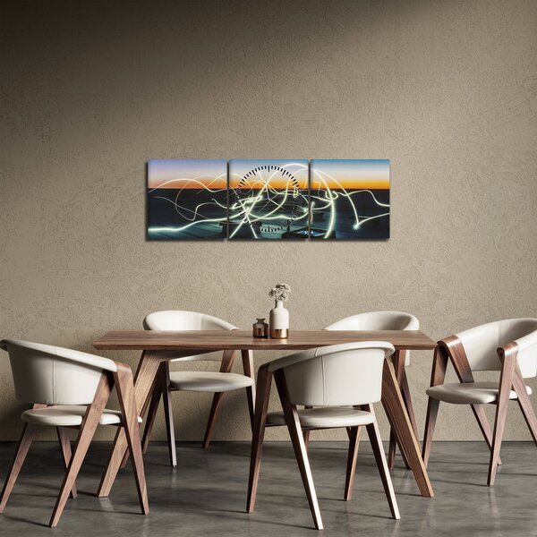 Obraz - pohled na oblohu ze střechy (s hodinami) (90x30 cm)