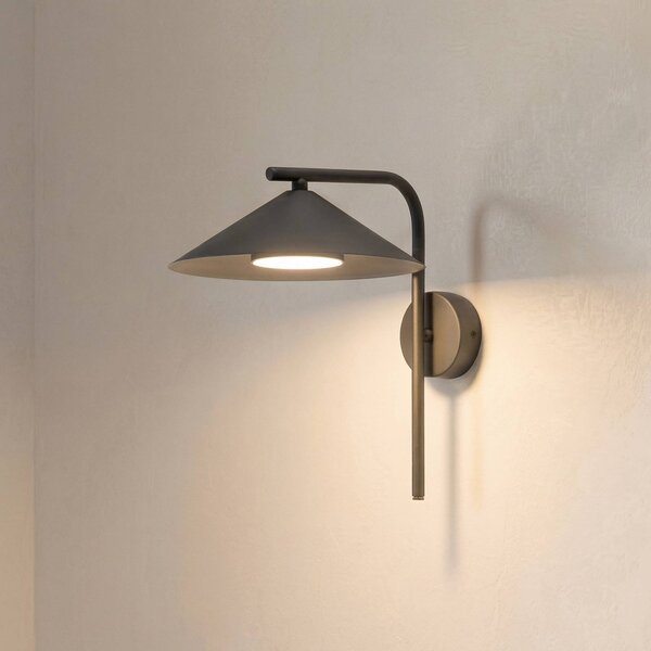 TK Lighting Nástěnné světlo Lume, hnědé, kov, výška 30,5 cm, stmívatelný, Hnědá / rez, Ložnice, kov
