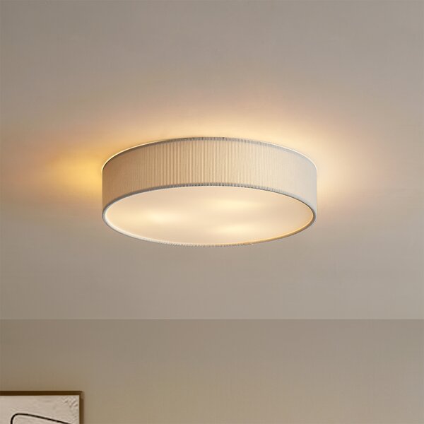 Moderní stropní svítidlo bílé se sametovým stínidlem 46cm 3-světla - Luz