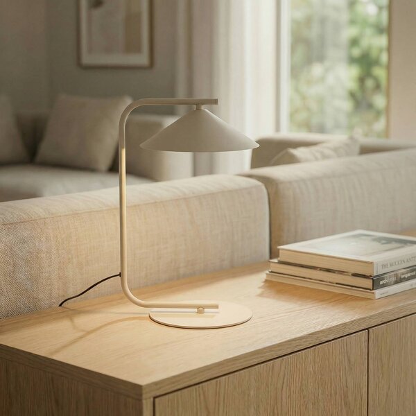 TK Lighting Stolní lampa Lume, krémová, kov, výška 42 cm, Krémová / jantar, Ložnice, kov