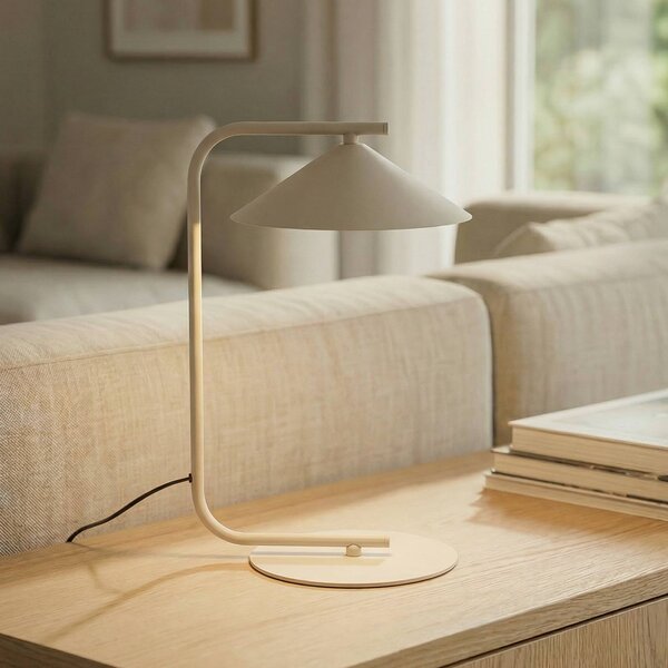 TK Lighting Stolní lampa Lume, krémová, kov, výška 42 cm, Krémová / jantar, Ložnice, kov