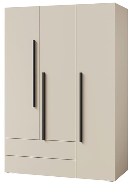 LORIN ka | šatní skříň 1 | 135 cm | s policemi, zásuvkami a šatní tyčí | PUSH OPEN | kašmír