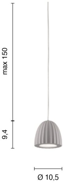 Ondaluce - Lustr na lanku CONCRETE 1xGU10/7,5W/230V pr. 10,5 cm beton/šedá