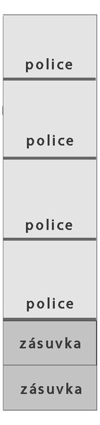 LORIN ka | šatní skříň 3 P | 45 cm | s policemi a zásuvkami | PUSH OPEN | kašmír