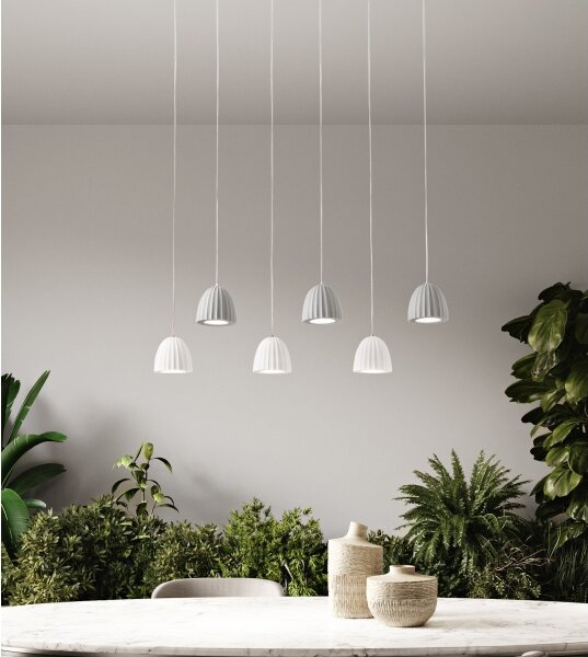 Ondaluce - Lustr na lanku CONCRETE 1xGU10/7,5W/230V pr. 10,5 cm beton/šedá