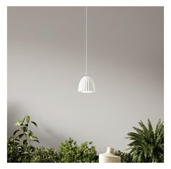 Ondaluce - Lustr na lanku CONCRETE 1xGU10/7,5W/230V pr. 10,5 cm beton/bílá