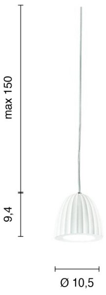 Ondaluce - Lustr na lanku CONCRETE 1xGU10/7,5W/230V pr. 10,5 cm beton/bílá
