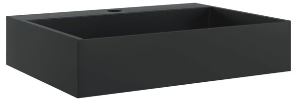 Umyvadlo 50x38x11 cm minerální/mramorový kompozit černé 155979
