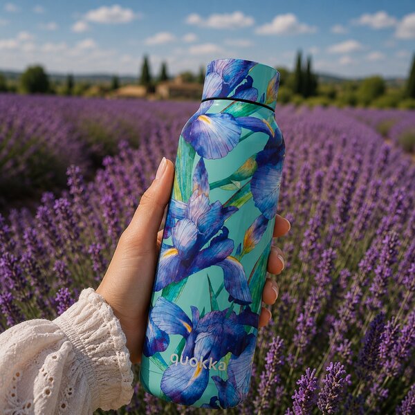 Nerezová termoláhev Solid, 510ml, Quokka, blue Irisies