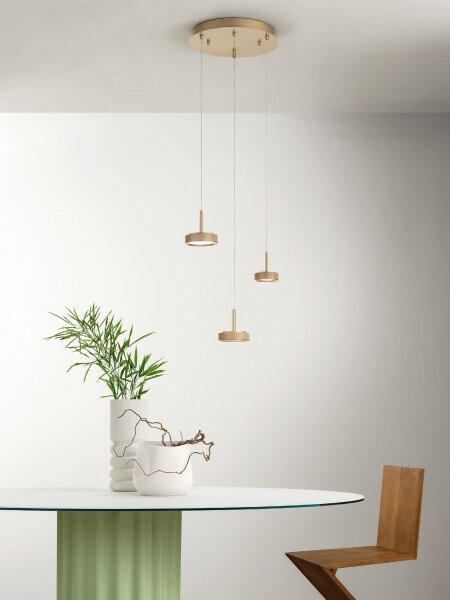 Ondaluce - LED Stmívatelný lustr na lanku NINA LED/24W/230V pr. 35 cm zlatá