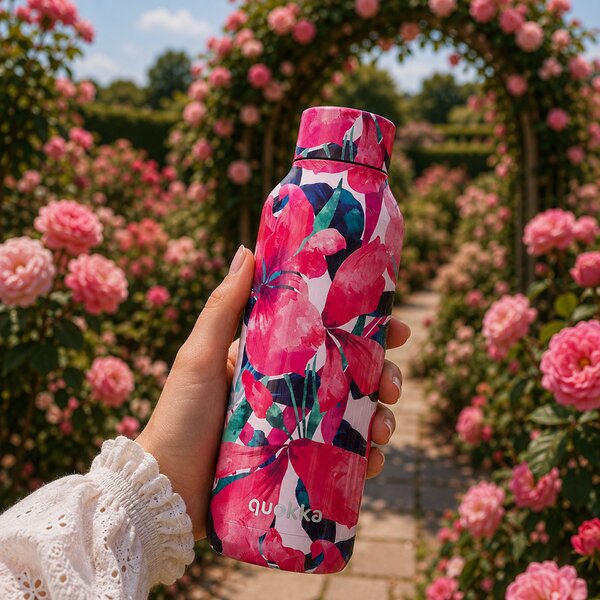 Nerezová termoláhev Solid, 510ml, Quokka, pink bloom