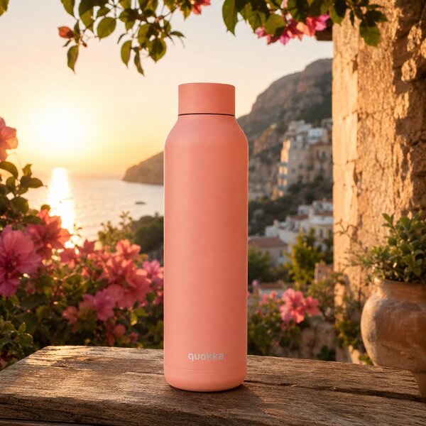 Nerezová termoláhev Solid , 850ml, Quokka, broskvová