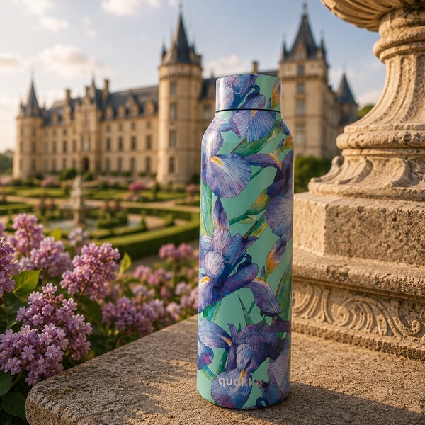 Nerezová termoláhev Solid, 850ml, Quokka, blue Irisies