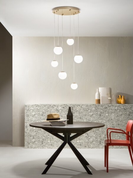 Ondaluce - LED Lustr na lanku SANTOS LED/48W/230V pr. 45 cm zlatá/bílá