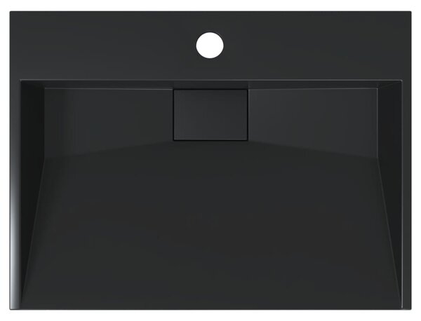 Umyvadlo 50x38x11 cm minerální/mramorový kompozit černé 155979