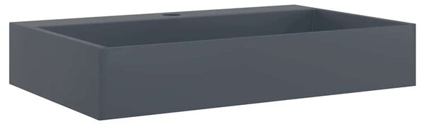 Umyvadlo 60x38x11 cm minerální/mramorový kompozit antracitové 155985